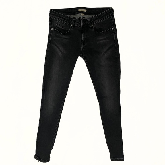 Burberry Brit Ladies Black Skinny Jeans Size 25 Zipper Accents - Picture 2 of 12